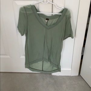 GREEN FREE PEOPLE TEE